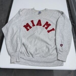 Vintage Miami University reverse weave style pro weave Crewneck Sweatshirt grey
